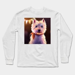 Cute West Highland White Terrier Drawing Long Sleeve T-Shirt